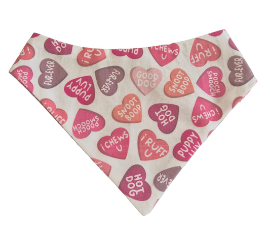 Conversation Hearts Valentine's Dog Bandana