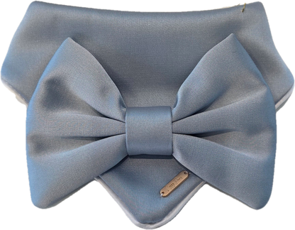 Blue Satin Big Bow Dog Bandanas
