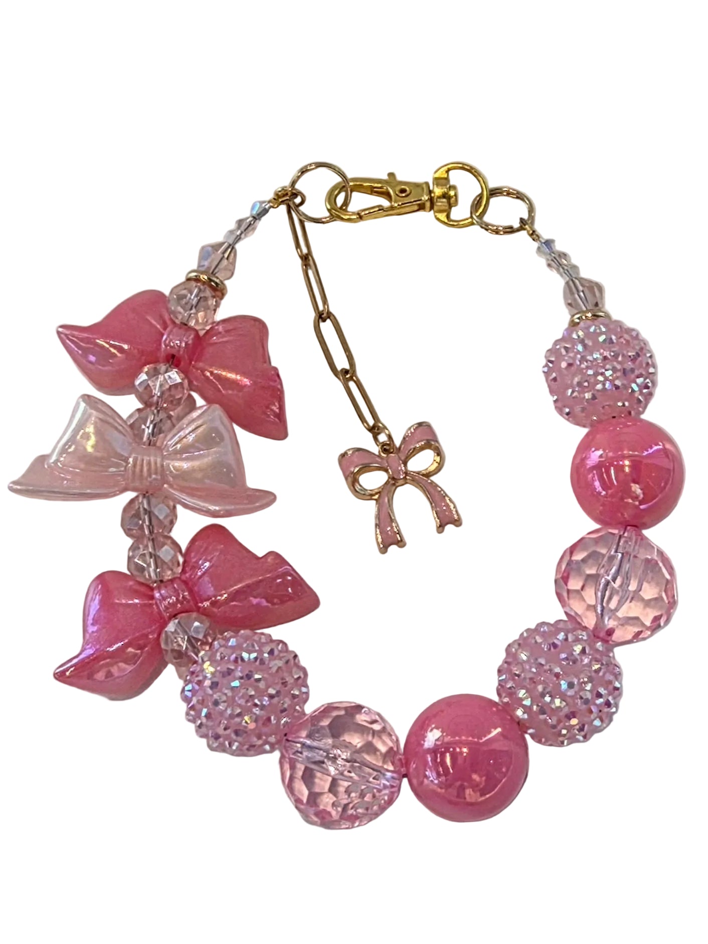 Pink Parfait Bow Necklace