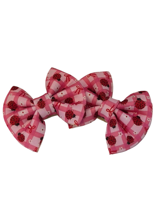 Pink Bows and Lady Bug Double Bows