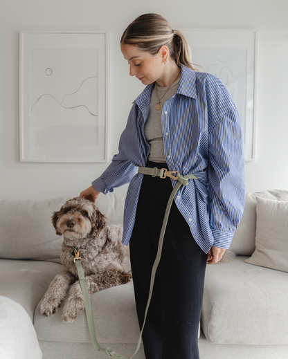 Hands Free Leash in Sage Green 8"