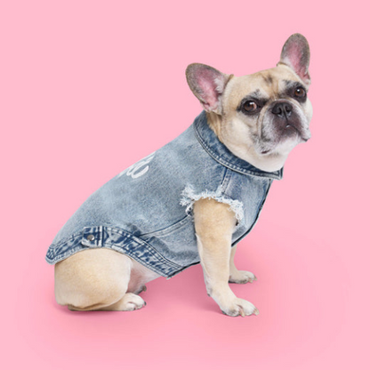 Barbie Downtown Denim Vest - Acid Wash Blue