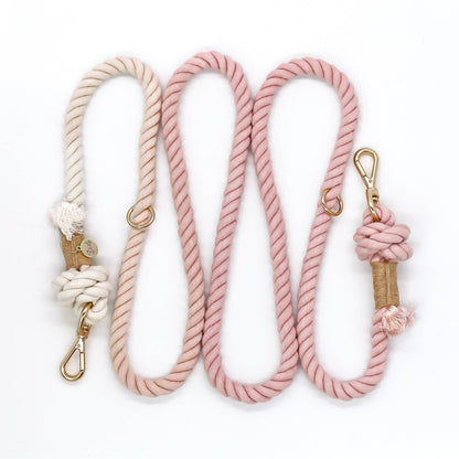 Rosy Quartz Ombre | Hands Free Rope Leash | 8ft Extra Sturdy
