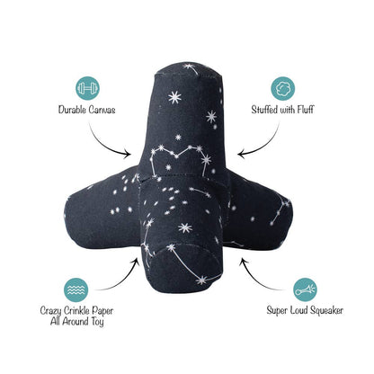Canvas Squeaker Dog Toy Celestial