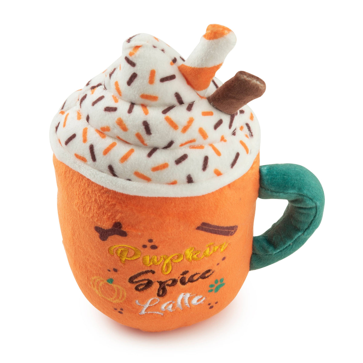Pumpkin Spice Latte Mug Plush Dog Toy