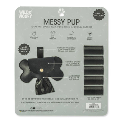 Dog Bone Waste Bag Holder-Black