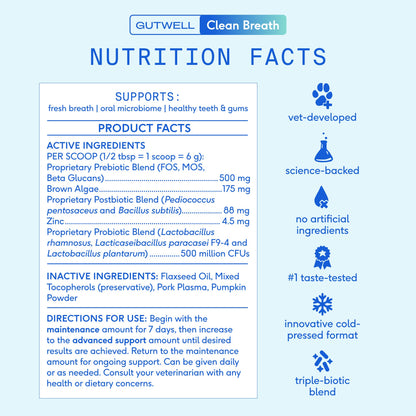 Native Pet GutWell Clean Breath, Dog Dental Care Supplement