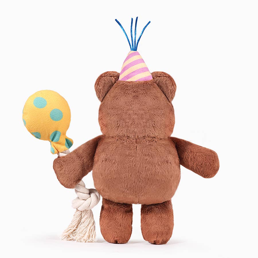 Party Bear Plush Dog Toy