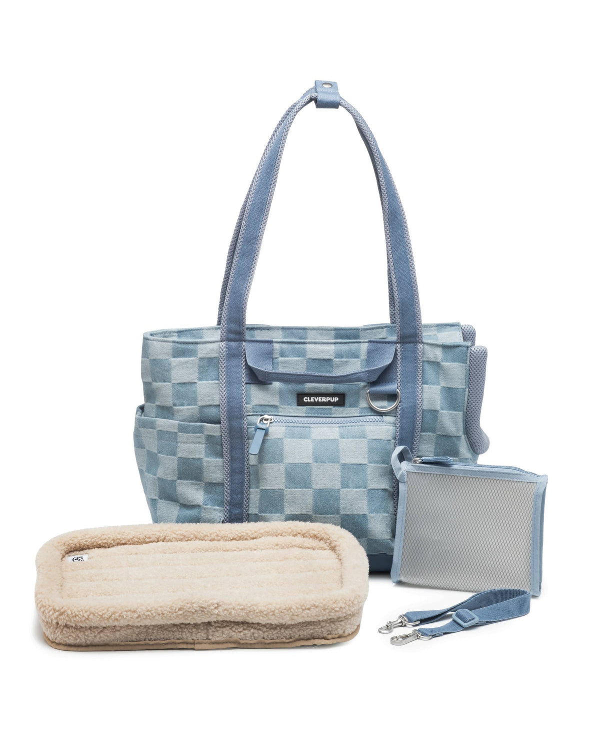 Denim Check Transit Tote Dog Carrier - Small