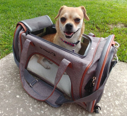 Transportín para mascotas apto para aerolíneas de la serie Gold de Mr. Peanut - Gris platino