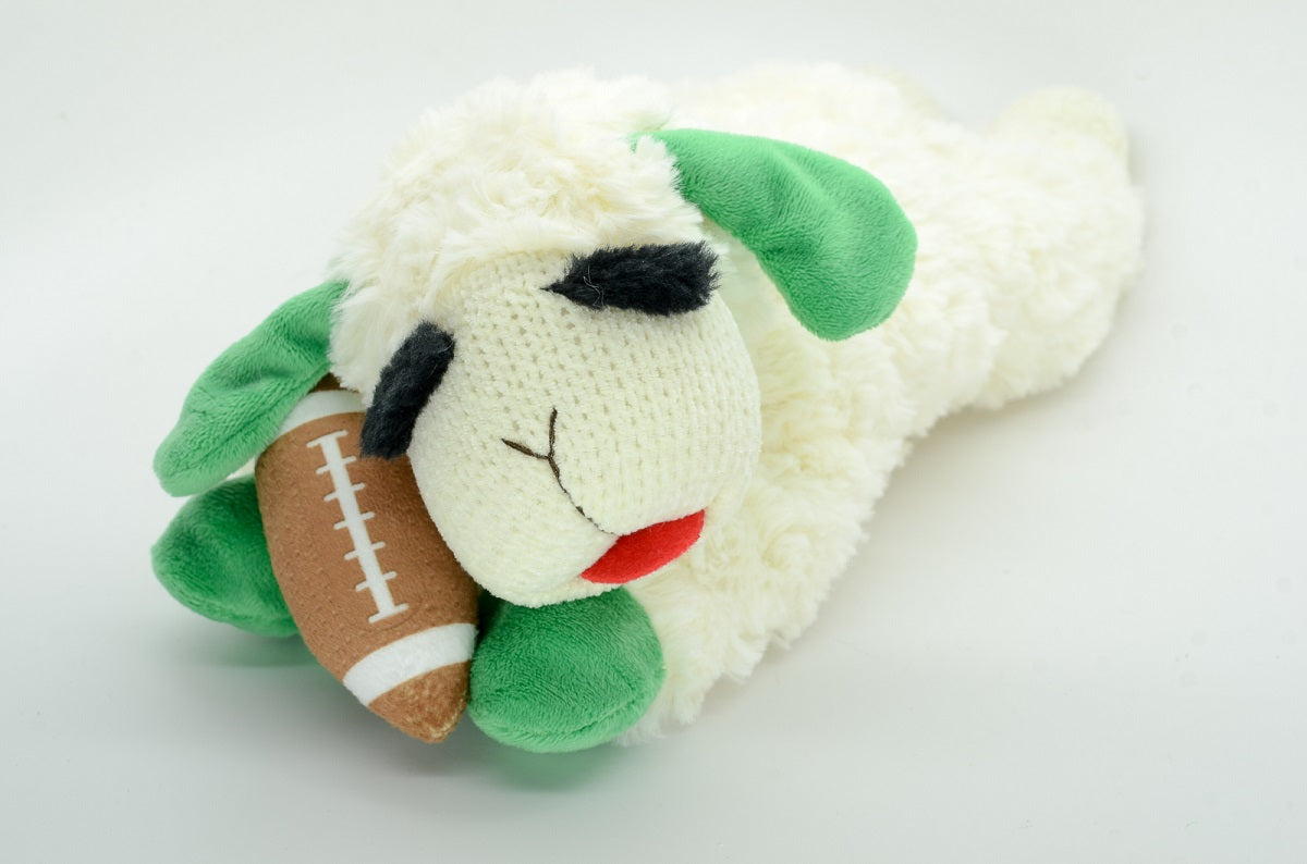 Multipet Tailgate Lamb Chop Plush Dog Toy 10.5”