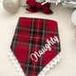 Naughty or Nice Reversible Christmas Dog Bandana