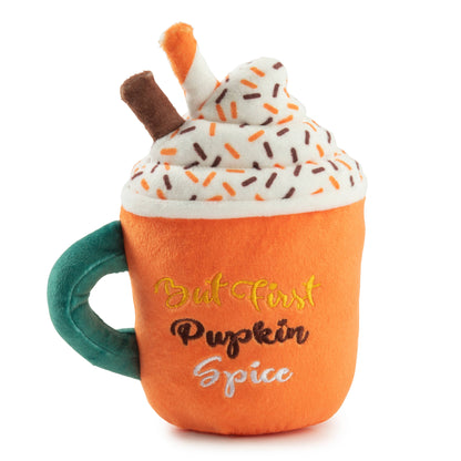 Pumpkin Spice Latte Mug Plush Dog Toy