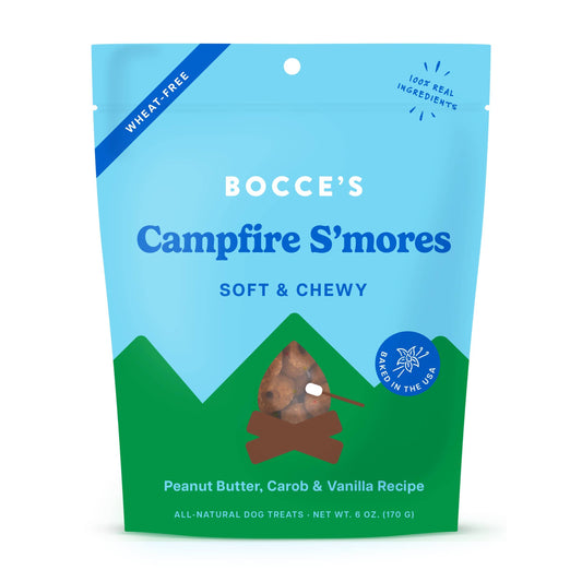 Golosinas suaves y masticables para perros Campfire S'mores de Bocce's Bakery, 6 oz