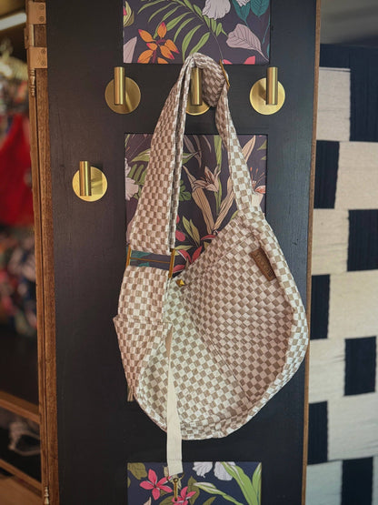 Pet Sling Carrier: White and Tan
