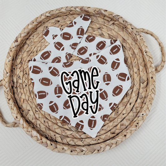 Neutral Game Day Football Dog Bandana