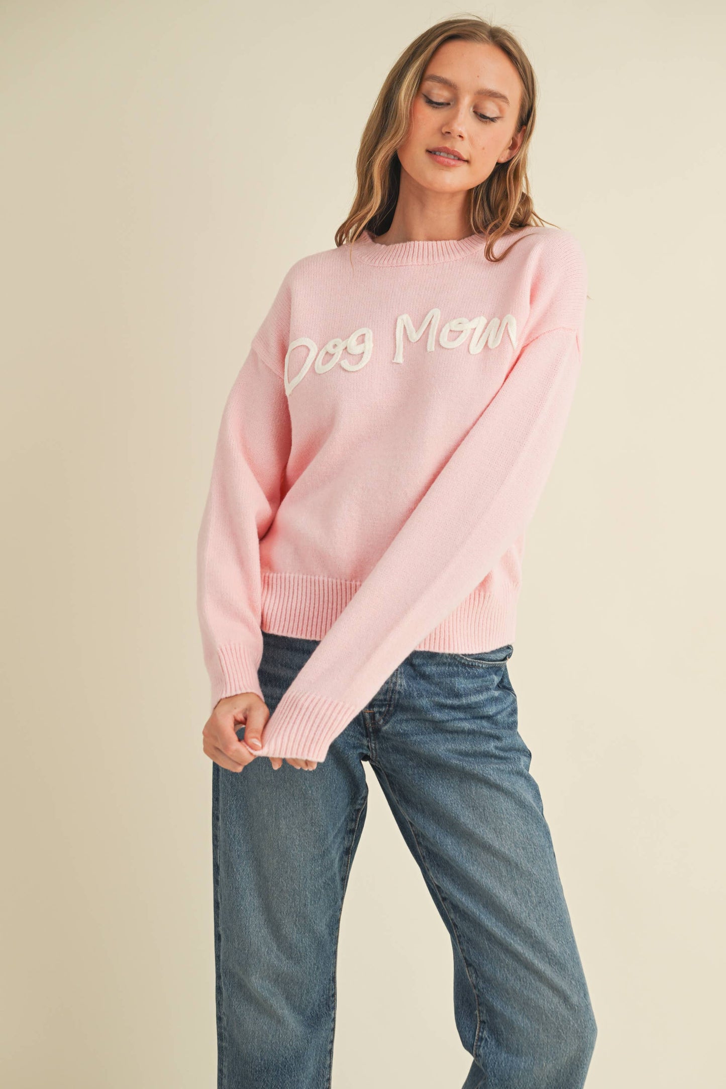 Dog Mom Sweater Pink