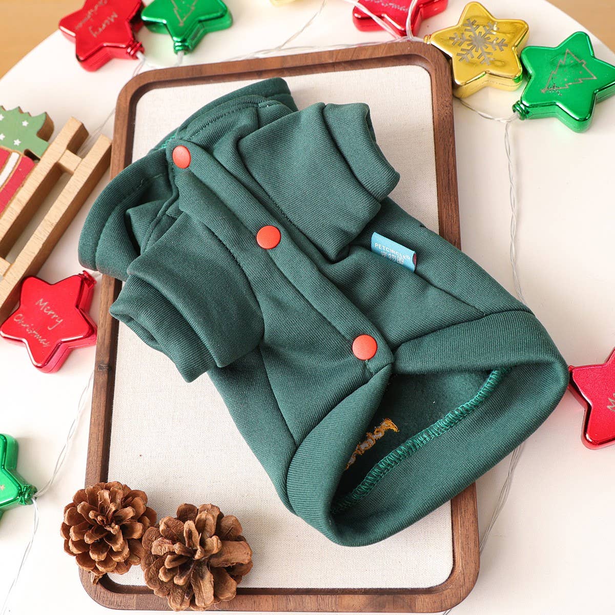 Christmas String Lights Dog Fleece Hoodie