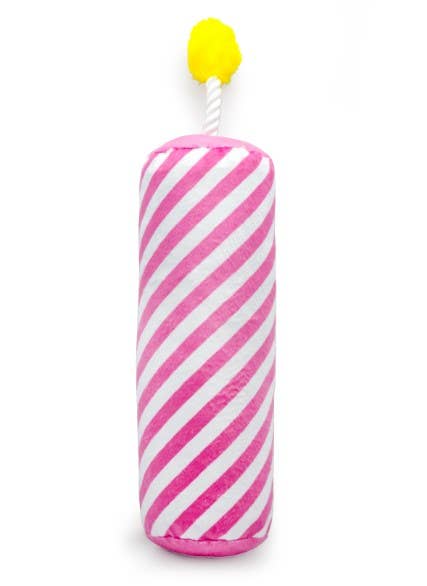 Birthday Candle Plush Dog Toy with Rope 16" - Assorted Colors