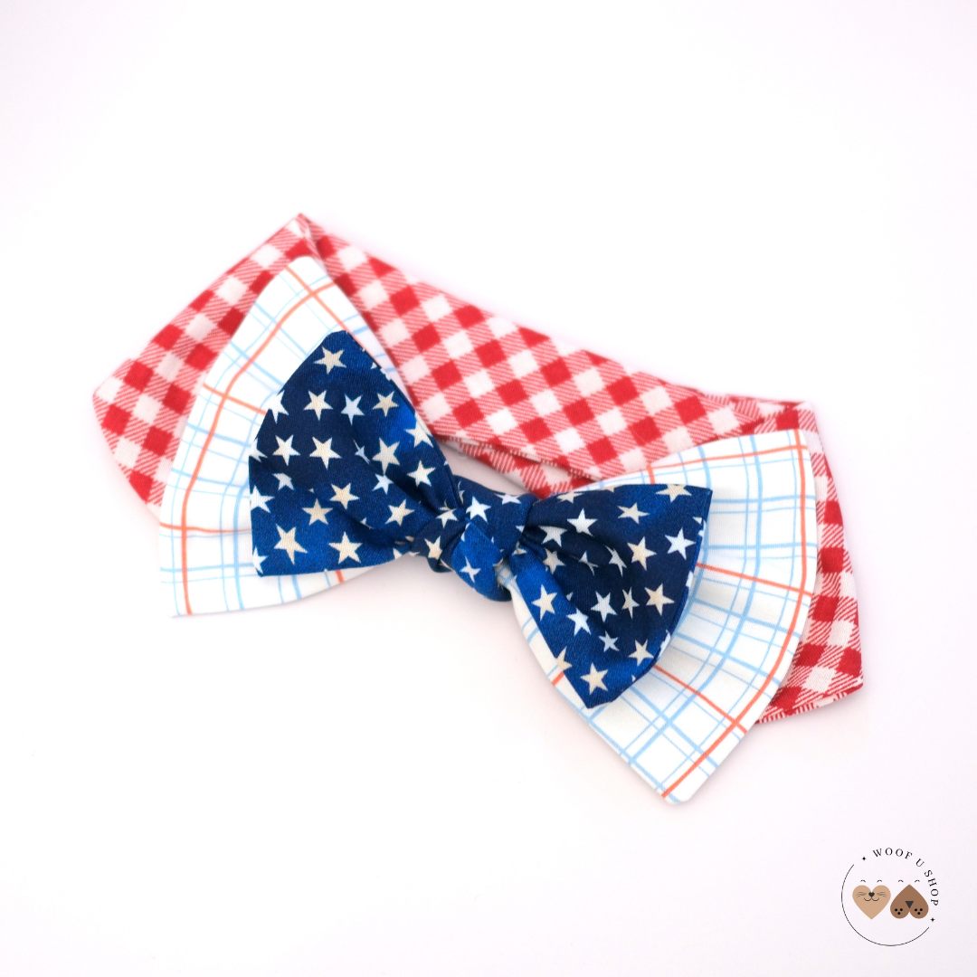 Double-Bow Dana Red White & Woof