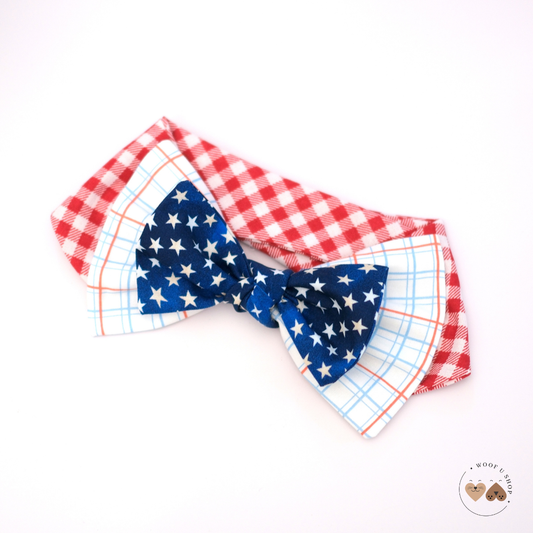 Double-Bow Dana Red White & Woof