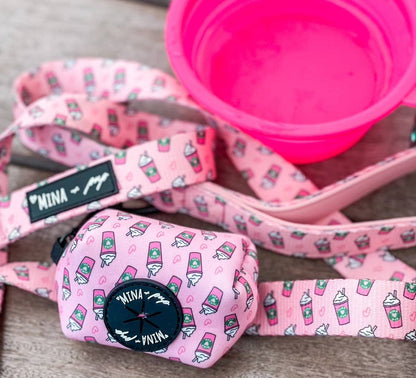 Soporte y dispensador de bolsas para excrementos Pink Pupshake