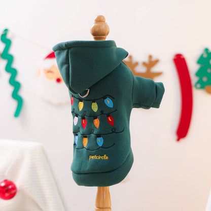 Christmas String Lights Dog Fleece Hoodie