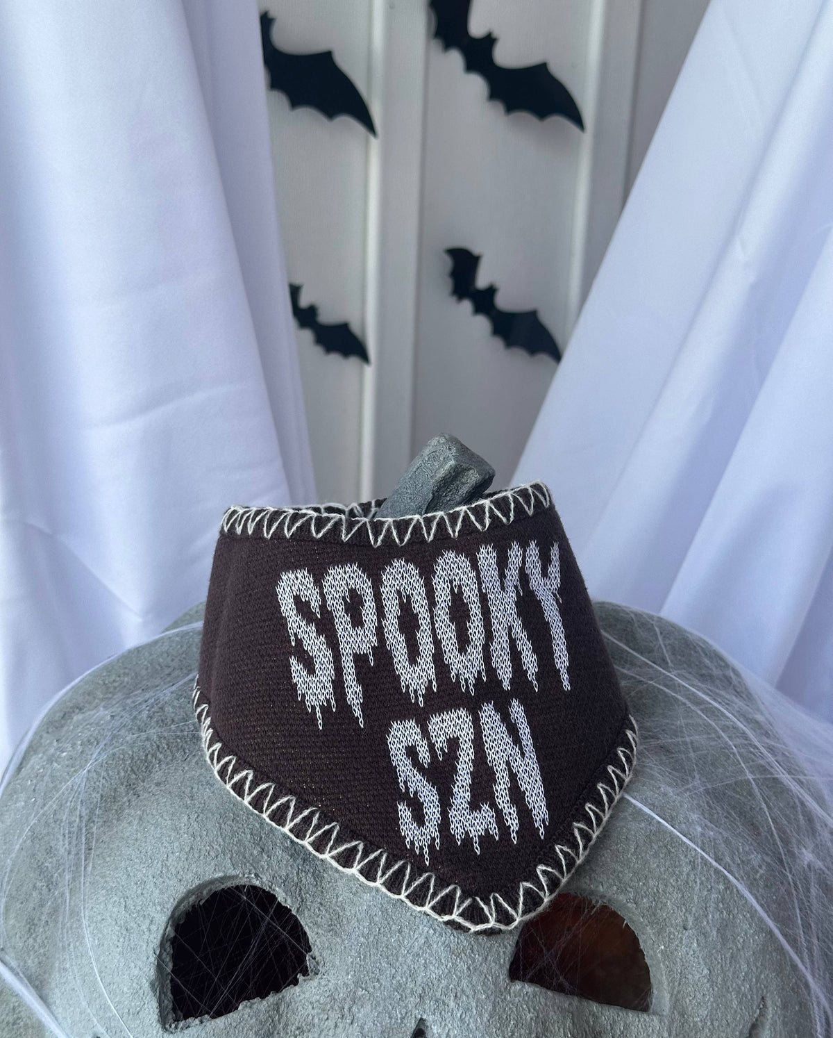 Spooky Szn Reversible Knit Bandana