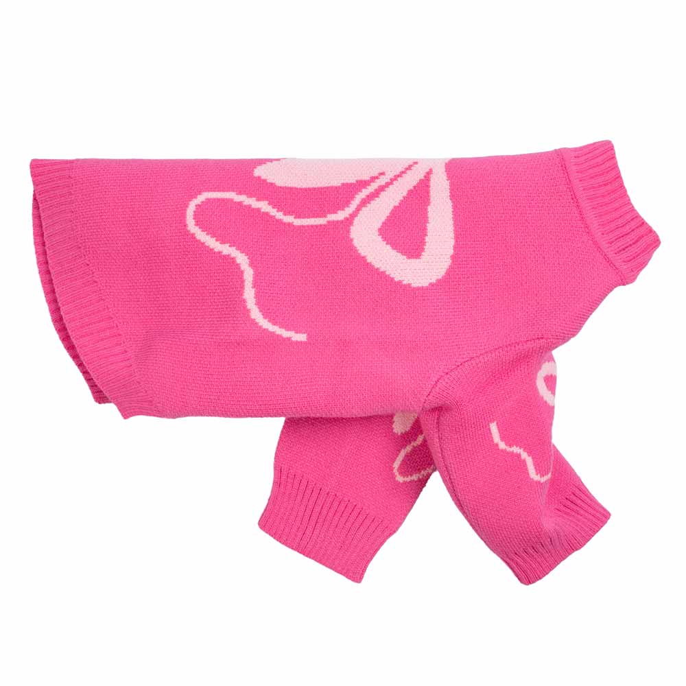 Pink Bowknot Dog Sweater