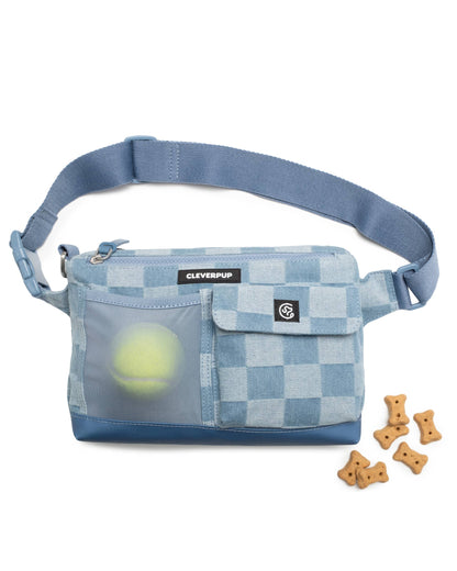 Denim Check Dog Walk & Train Sling Bag