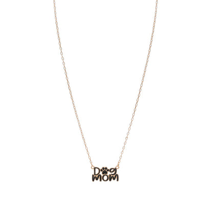 Dog Mom Enamel Charm Necklace