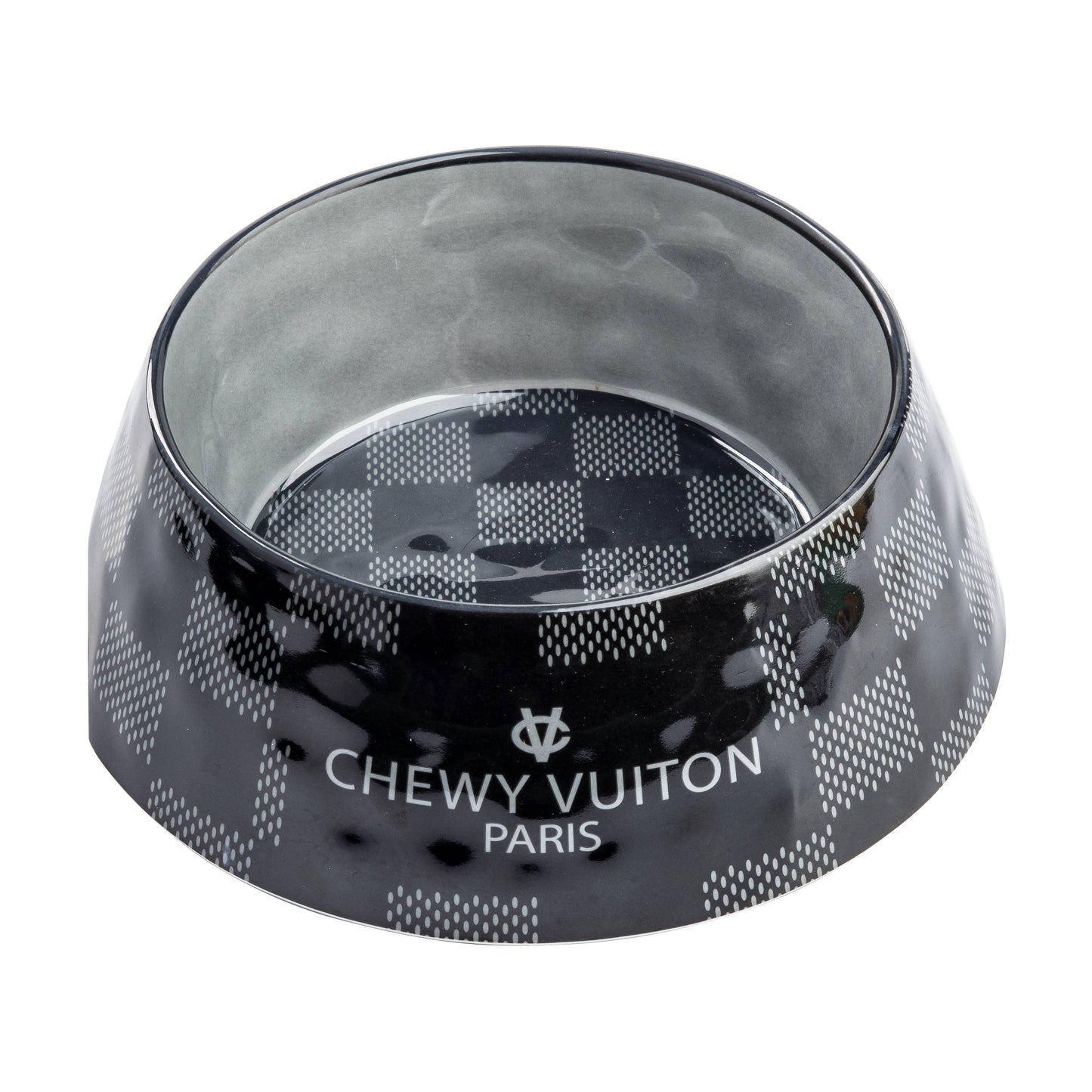 Black Checker Chewy Vuiton Bowl