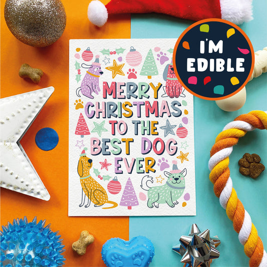 Christmas Edible Card for Dogs - Scoff Paper