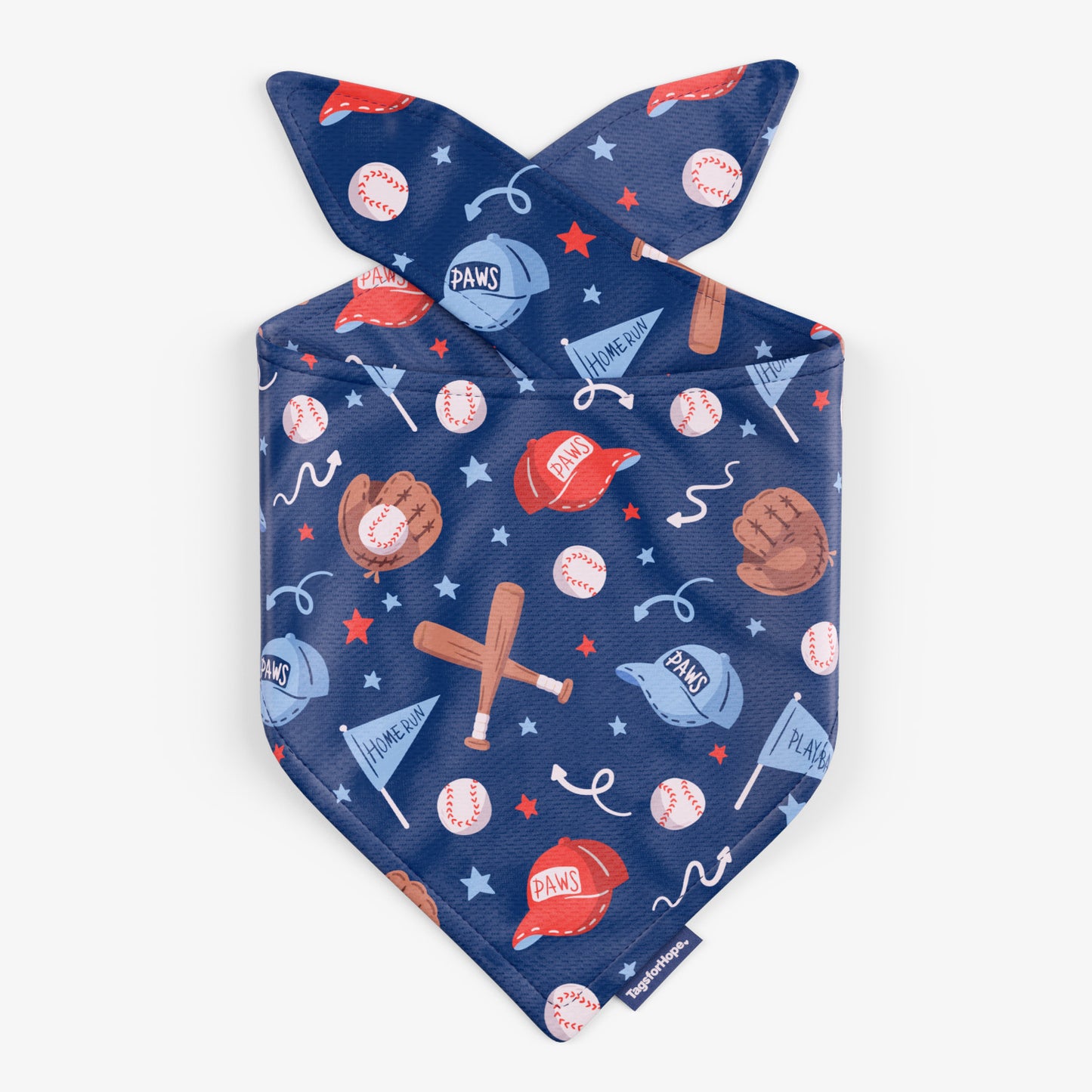 Perfect Pitch Baseball Fun Reversible Dog Bandana