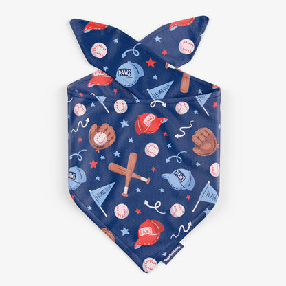 Perfect Pitch Baseball Fun Reversible Dog Bandana