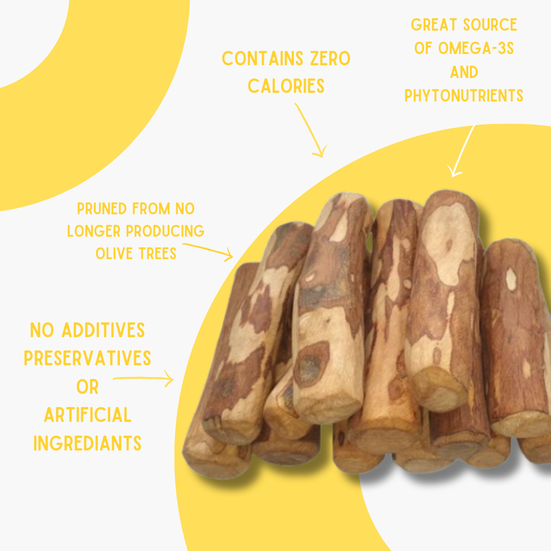 All Natural Wood Chews - Olive Wood - Assorted Sizes