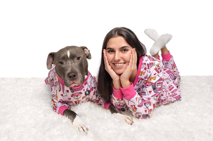 Pink 'Pitflix & Chill' Pit bull Pajamas