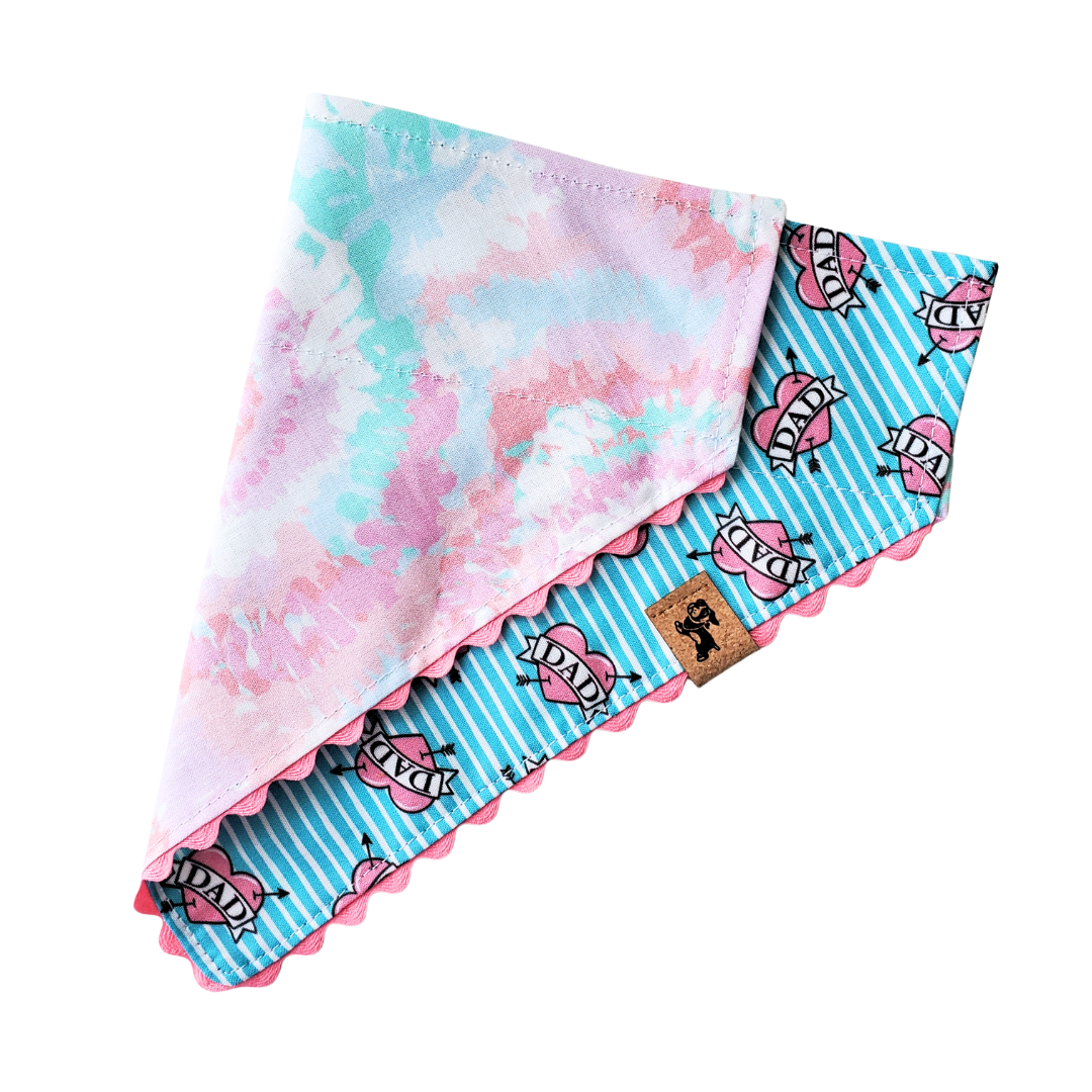 Blue Dad - Reversible Dog Collar Bandana