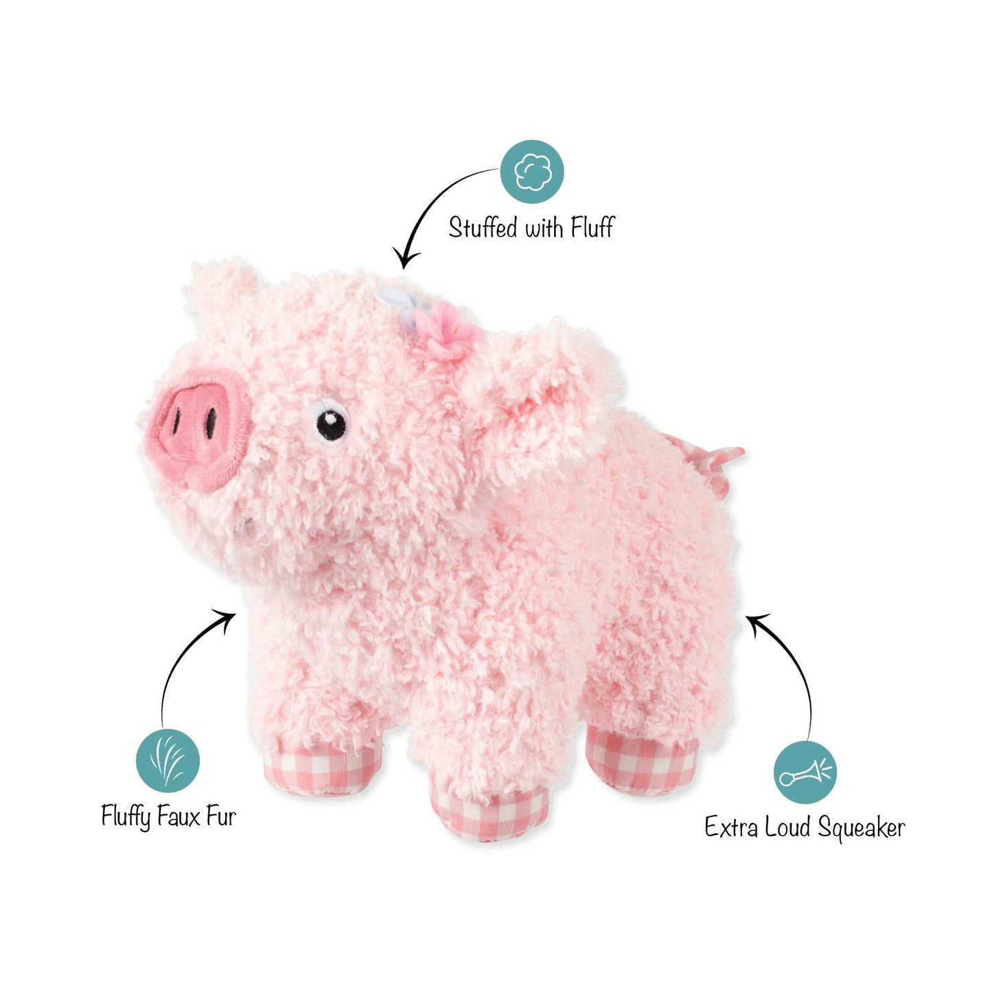 Cuddly Piggy Plush Dog Toy