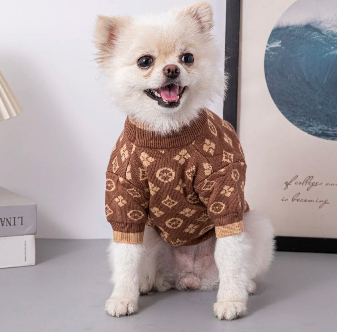 Louie Beige Dog Sweater