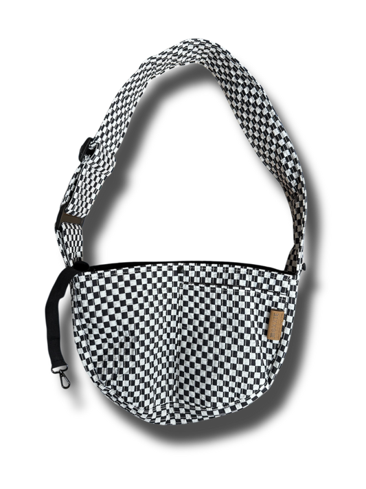 Pet Sling Carrier: Black and White