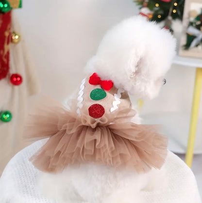 Gingerbread Tutu Dog Dress
