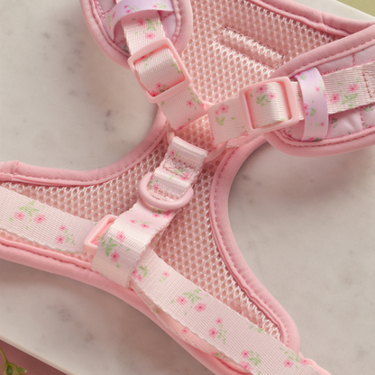 Quilted Ditsy Floral Periwinkle Adjustable Harness