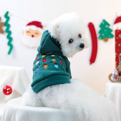 Christmas String Lights Dog Fleece Hoodie