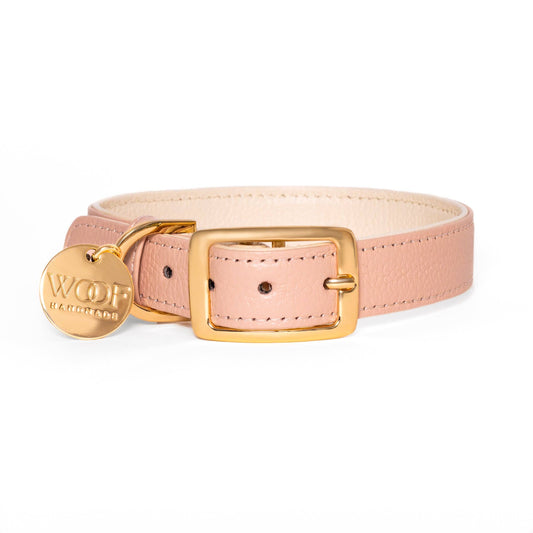 Blush Leather Dog Collar