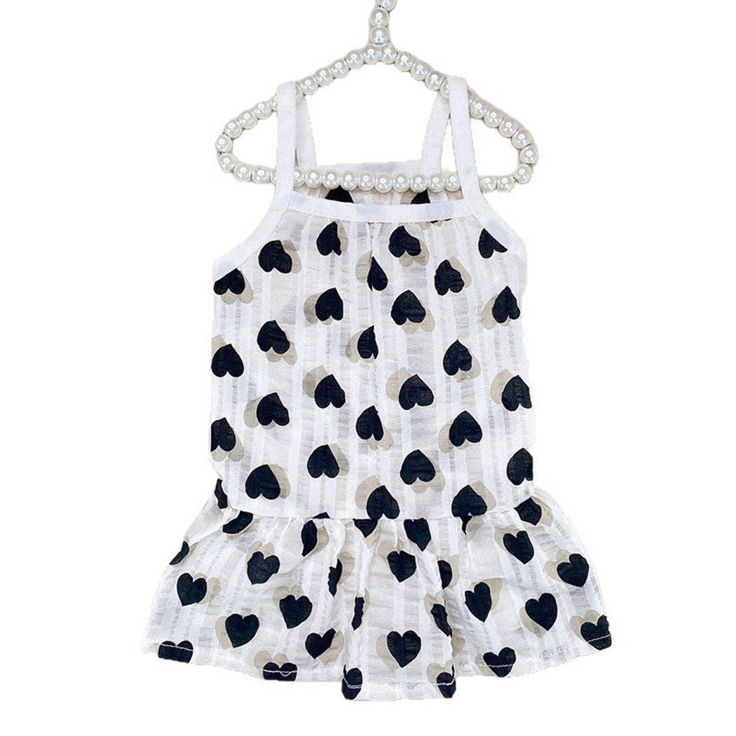 Princess Style Heart Print Dog Dress