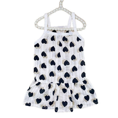 Princess Style Heart Print Dog Dress