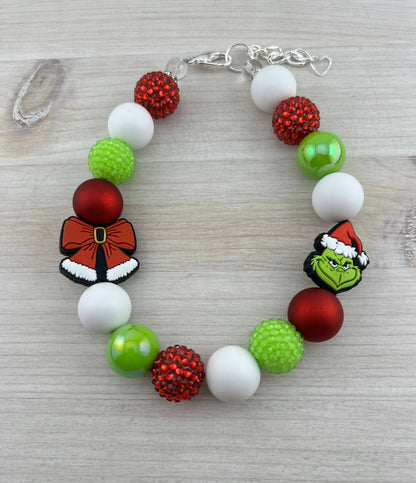 Grinch & Bow Dog Necklace - Assorted Styles