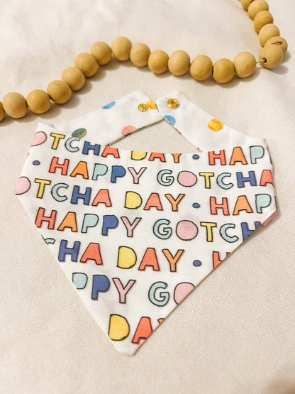Happy Gotcha Day Reversible Dog Bandana