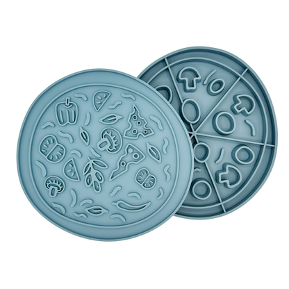 Pizza Snack Mat: 2-in-1 Lick Mat Slow Feed Bowl Combo